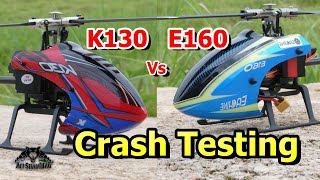 Crashing Eachine E160 Vs XK K130 3D RC Helicopters [upl. by Suoiluj]