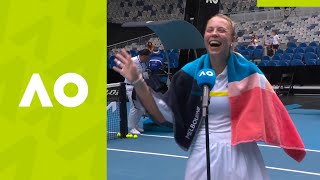 Anett Kontaveit quotIm feeling really greatquot 2R oncourt interview  Australian Open 2021 [upl. by Rotceh]