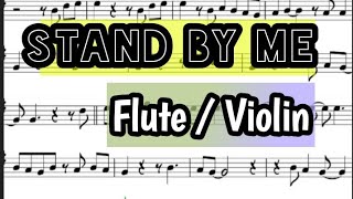 Stand by Me I Flute or Violin Sheet Music Backing Track Play Along Partitura Ben King [upl. by Anaibaf274]