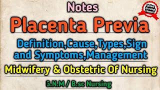 Placenta Previa In Hindi  Midwifery amp Obstetric Nursing Antepartum Hemorrhage [upl. by Damahom212]