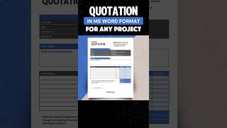 Professional Project Quotation Template in MS Word  quotation estimate [upl. by Moberg]