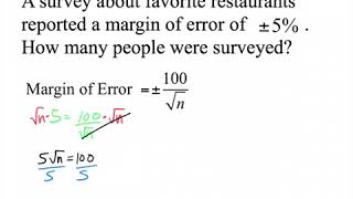 Finding the Sample Size given the Margin of Error [upl. by Peer]