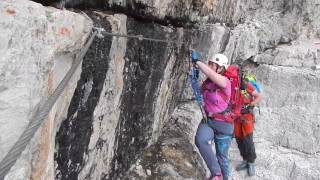 Via Ferrata Dolomites Via Ferrata Brentari  Via delle Bocchette  DAY4 [upl. by Eiznyl]