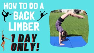 How to do a BACK LIMBER in 1 DAY for BEGINNERS GYMNASTICS [upl. by Blanca187]