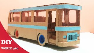 How to make a bus DIY cardboard craft [upl. by Moncear]