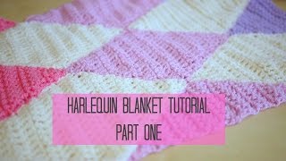 CROCHET Harlequin  Diamond blanket part 1  Bella Coco [upl. by Wendin]