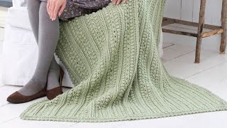 Crochet Aran Isle Throw Pattern  EASY  The Crochet Crowd [upl. by Jenkins]