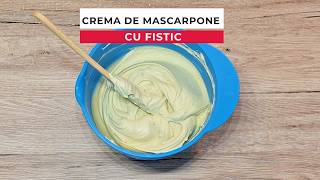 Crema de mascarpone cu fistic fara oua Una dintre cele mai simple creme pentru prajituri [upl. by Rabbi]