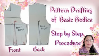 Pattern Drafting of basic Front and Back Bodice  Part I [upl. by Taka]