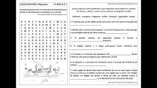 CAÇAPALAVRAS Migrantes 4º ano EF [upl. by Kotz]