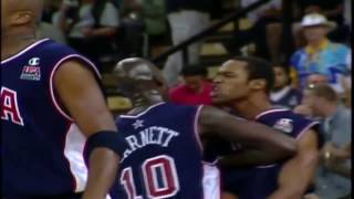 Vince Carter dunks OVER 72 Fredrick Weis in 2000 Olympics HD English [upl. by Dever117]