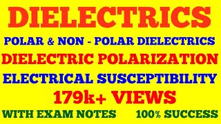 DIELECTRICS  NON POLAR amp POLAR DIELECTRICS  DIELECTRIC POLARIZATION  SUSCEPTIBILITY  WITH NOTES [upl. by Halpern]