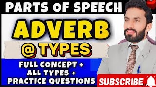 Adverb  Types of Adverb  Parts of speech  English grammar  Advance concept [upl. by Eanej]