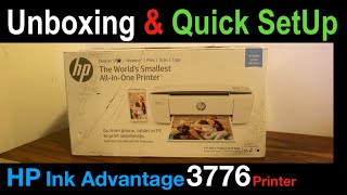 HP Ink Advantage 3776 SetUp Unboxing amp Review [upl. by Ainesey]