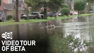 Video tour of flooding and high water around the Houston area [upl. by Wilton]