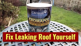 Fix Leaking Roof Yourself for £25  DIY  Cromapol Acrylic Coating [upl. by Asia]