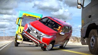 Dangerous Overtaking Car Crashes  BeamNG Drive 2 [upl. by Zaid]