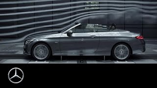 The new CClass Cabriolet  aerodynamic also top down  MercedesBenz original [upl. by Ettenajna943]