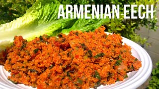 How to Make ARMENIAN EECH Հայկական Իչ Bulgur Salad  Eats With Gasia [upl. by Ahsieym]