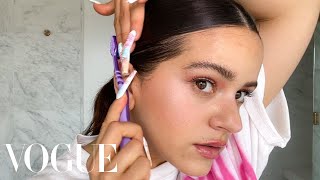 Rosalías Guide to Pink Eyeshadow and a SlickedBack Ponytail  Beauty Secrets  Vogue [upl. by Imhskal47]