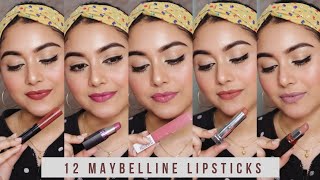 12 Maybelline Lipstick Shades For All Indian Skin  Arpita Ghoshal [upl. by Kcirderfla749]