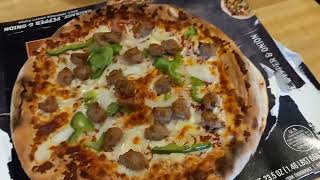 Frozen Pizza Review  quotTUSCAN KITCHENquot  sausage peppers and onion [upl. by Heringer]