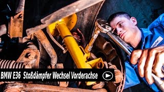 BMW E36 Stoßdämpfer Wechsel Vorderachse [upl. by Roti]