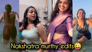 Nakshatra murthy hot edits😜 hip navel saree iduppu hot [upl. by Heimer]