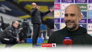 Guardiola praises Bielsas Leeds after actionpacked draw  Leeds Utd 11 Man City  Post Match [upl. by Ajar818]