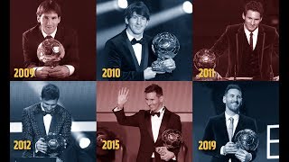 Relive Leo Messis six Ballon dOr triumphs [upl. by Hauge139]