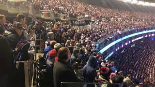 Gillette Stadium crowd sings Bon Jovi during PatriotsJaguars AFC Championship game [upl. by Dimah]