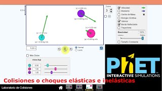 Laboratorio de colisiones  Simulador PhET [upl. by Atyekram]