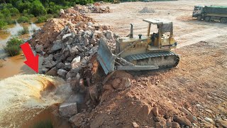 Part 32 Wonderful Active Big Land Filling Process The Dozer Moving Rock Leveling The Ground [upl. by Dranel243]