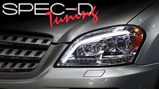 SPECDTUNING INSTALLATION VIDEO 20062008 MERCEDES W164 MLCLASS PROJECTOR HEADLIGHTS [upl. by Warila]