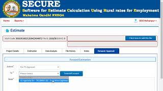 Forward MGNREGA estimate from BDOs login to EE for TS in SECURE [upl. by Araec150]