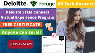 Deloitte STEM Connect Experience Program Answers  Deloitte Virtual Internship  FREE Certificate [upl. by Fairley865]