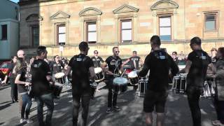 Piping Live 2015  Dowco Triumph Street Pipe Band Drum Corps  warmup [upl. by Selimah]