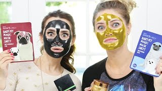 TRYING DIFFERENT FACE MASKS w iJustine [upl. by Bala]