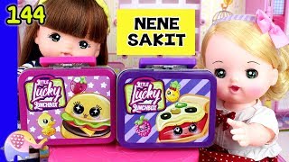 Mainan Boneka Eps 144 Nene Masuk Angin  Buka Surprise Little Lucky LunchBox  GoDuplo TV [upl. by Ecirtak]