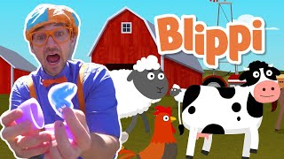 Blippi Learns About Farm Animals  Learning Animals For Kids  Educational Videos For Children [upl. by Ahsinnor]