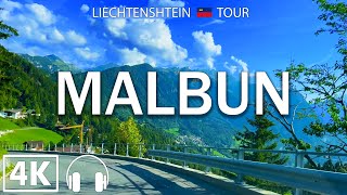 MALBUN LIECHTENSTEIN 4K WALKING TOUR  SCENIC DRIVING TRIESENBERG SERPENTINES 4K ULTRA HD60 FPS [upl. by Attesor624]