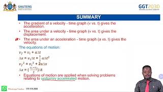 PHYSICAL SCIENCES GRADE 10  EQUATIONS OF MOTION GRAPHS [upl. by Pepe229]