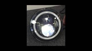 G05001003 Land Rover Defender LED Full Halo Headlights Demonstration [upl. by Xylina]