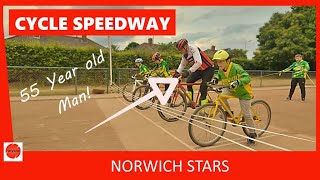 CYCLE SPEEDWAY  NORWICH STARS  An introduction  55 year old man vs the lads at EATON PARK [upl. by Vescuso]