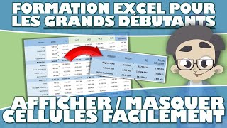 COMMENT MASQUER OU AFFICHER DES CELLULES DANS EXCEL – APPRENDRE EXCEL POUR LES DÉBUTANTS [upl. by Ramsa741]