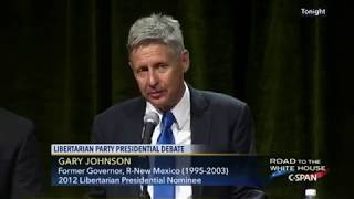 Gary Johnson booed at the Libertarian Debate for Supporting Drivers Licenses [upl. by Dorothea520]