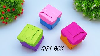 DIY GIFT BOX  How To Make Easy Origami Gift Box Making  Special Paper Gift Box Without Any Glue [upl. by Ittak510]