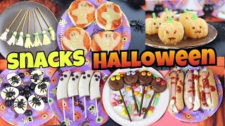 RECETAS FACILES PARA HALLOWEEN  SNAKS  TAPAS  PLATOS PARA NIÑOS DE HALLOWEEN  NatyGloss Cocina [upl. by Eleon]