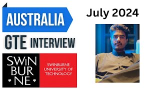 Swinburne University GTE Interview GST  GST Australia 2024  Masters in Australia [upl. by Melessa]