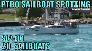 PTBO Sailboat Spotting S02E01  20 Sailboats Light Cruise In St Clair River sailing [upl. by Lehrer900]